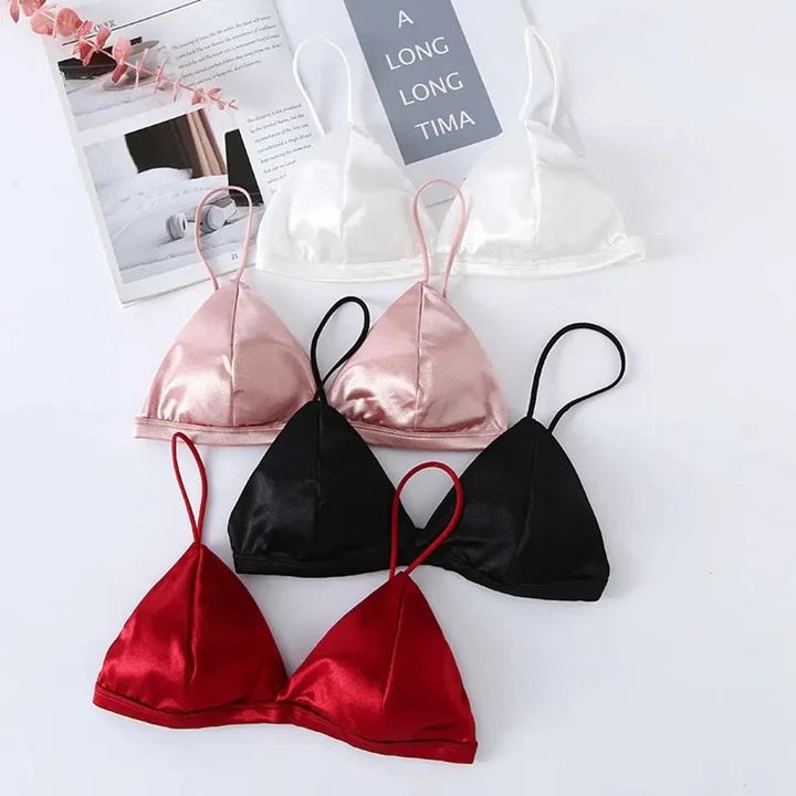 Ladies imported Soft Light Pad silk Bra Rectangle Cup