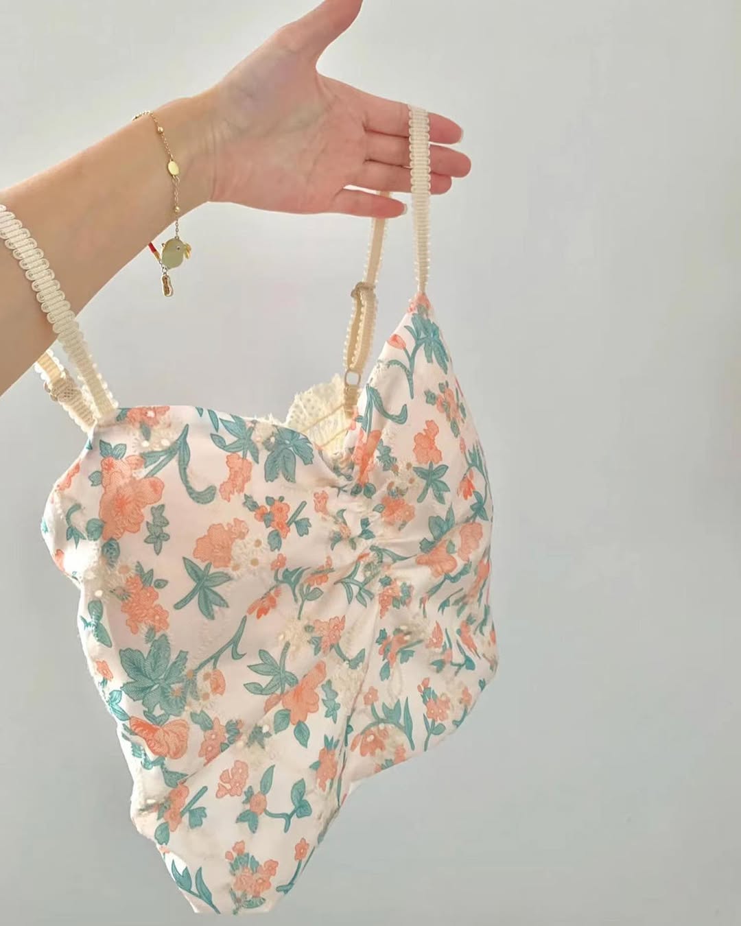 Women's Soft Paded Floral printed Camisole Spaghetti Straps